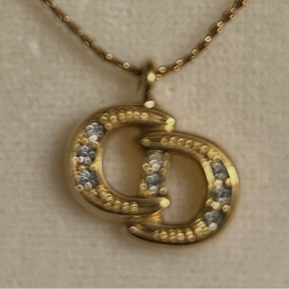 Christian Dior Authentic Vintage CD with Cubic stones Necklace wit - Picture 4 of 10